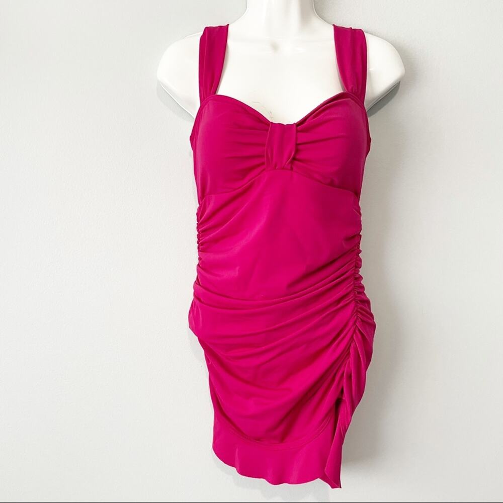 INC international concepts pink dress one piece swim size 10 bathing suit skirt